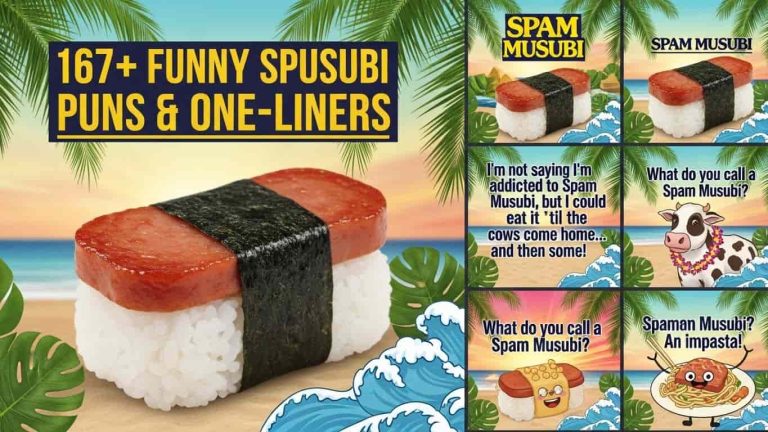 167+ Funny Spam Musubi Puns, One Liners for instagram-min