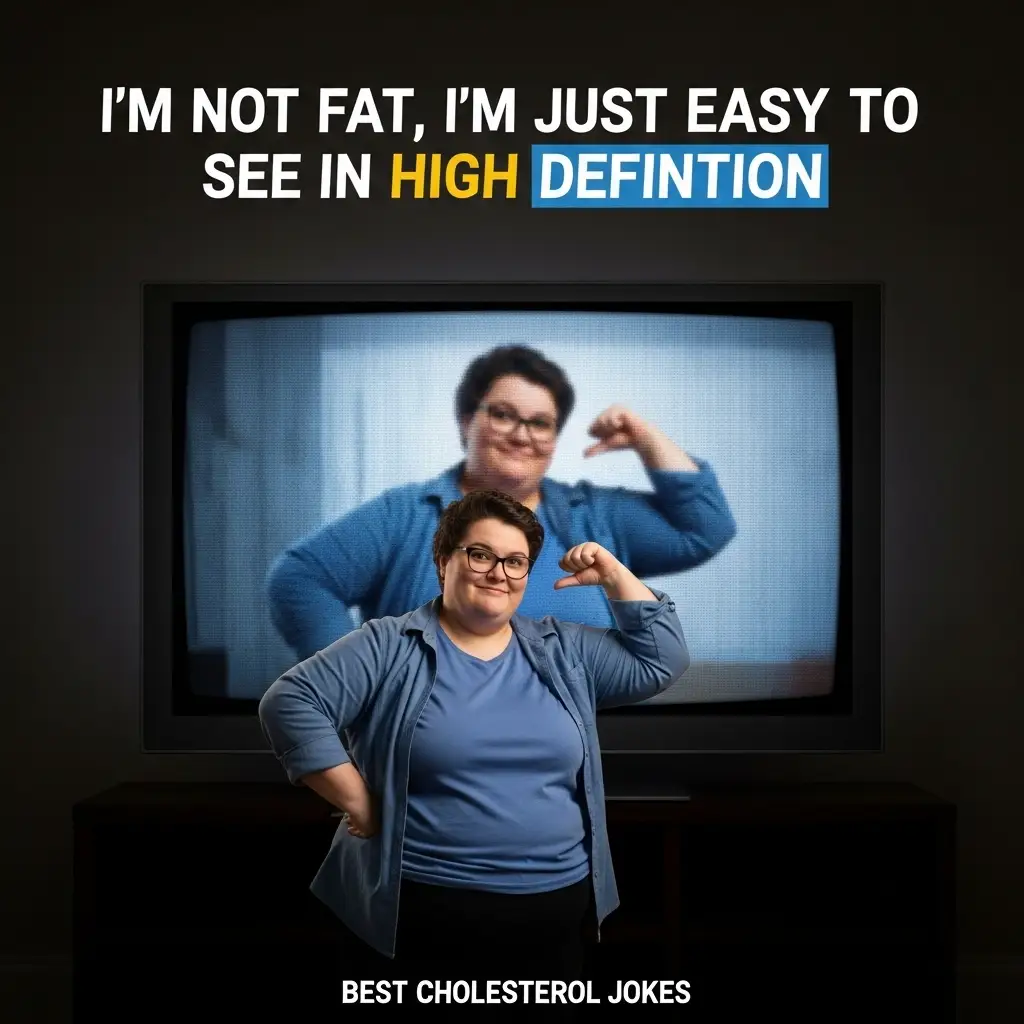 Best Cholesterol Jokes I’m not fat, I’m just easy to see in high definition.