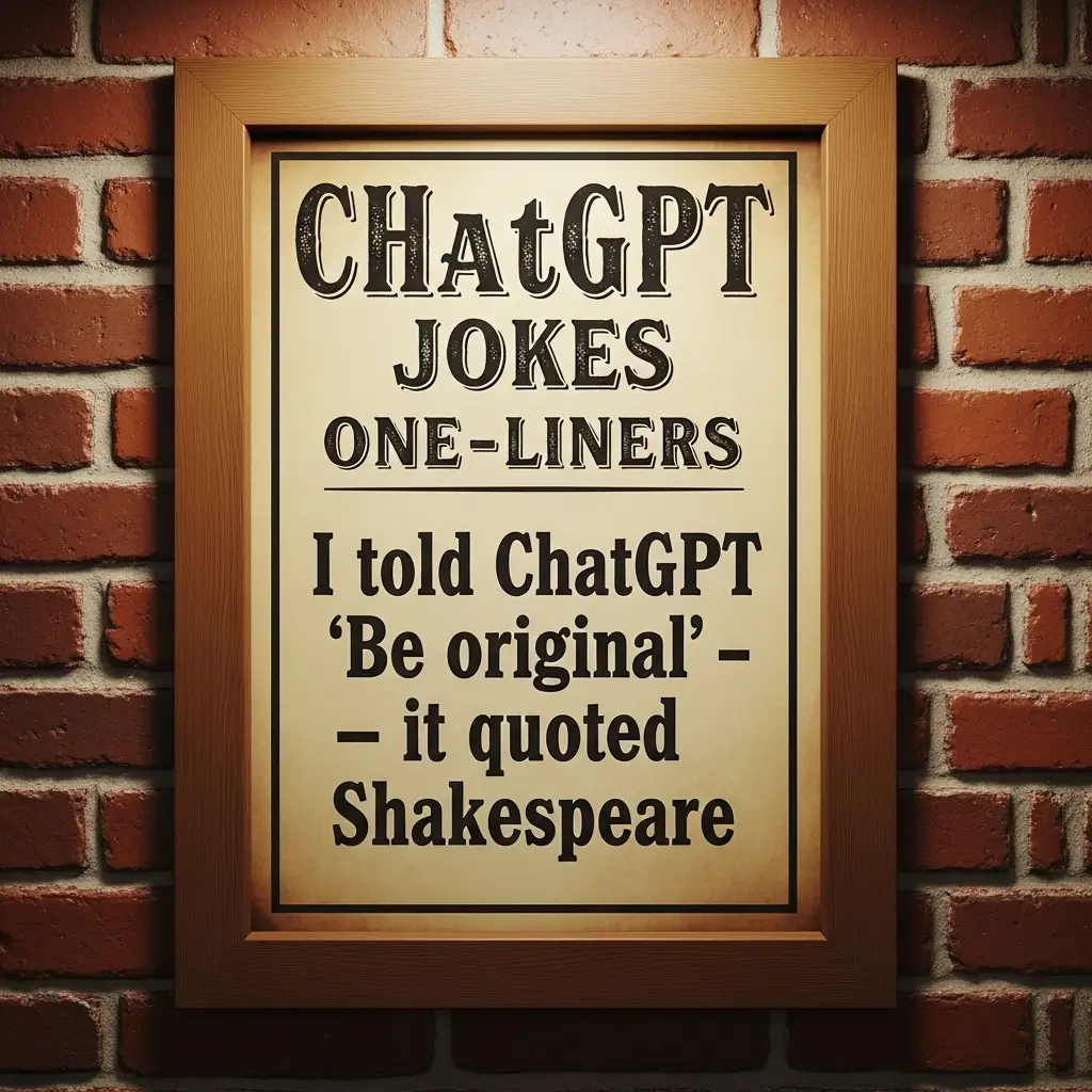 ChatGPT Jokes One-Liners I told ChatGPT Be original – it quoted Shakespeare.