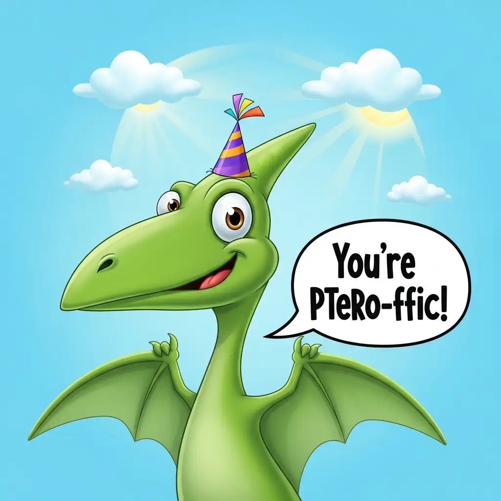 Funny Pterodactyl Puns You’re ptero-ffic!