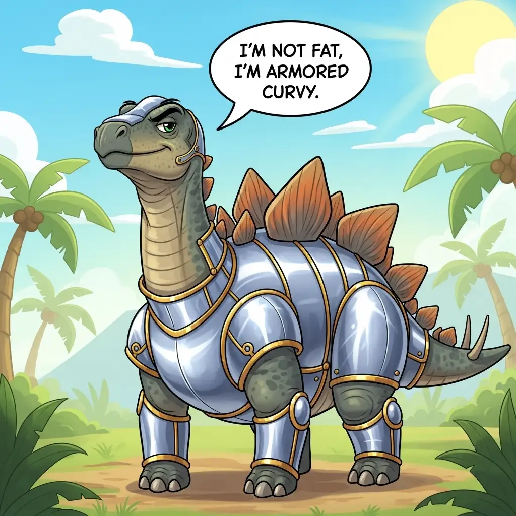 Funny Stegosaurus Puns I’m not fat, I’m armored curvy.