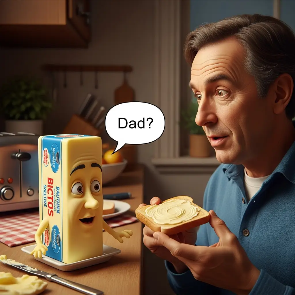 High Cholesterol Jokes Butter looks at me and says “Dad”