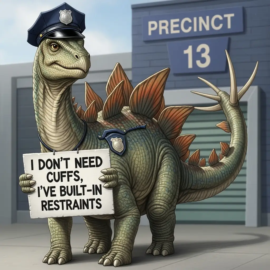 Stegosaurus Puns I don’t need cuffs, I’ve built-in restraints.